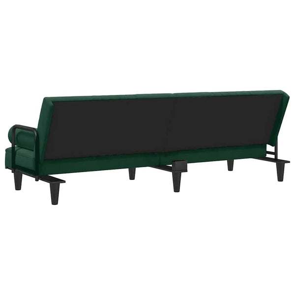 Dunkelgrünes Samt Schlafsofa mit Armlehnen
