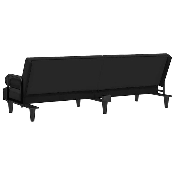 Schlafsofa Schwarz Samt mit Armlehnen