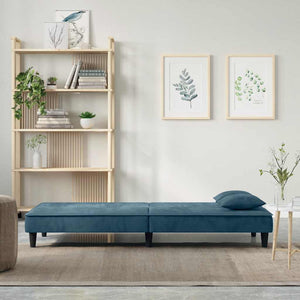 Blaues Samt Schlafsofa