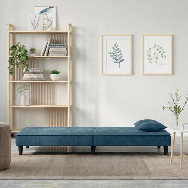 Blaues Samt Schlafsofa