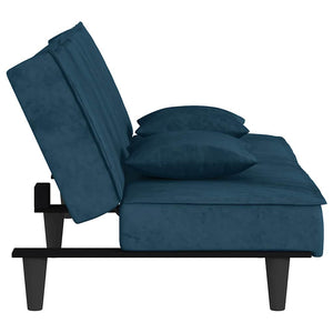 Blaues Samt Schlafsofa