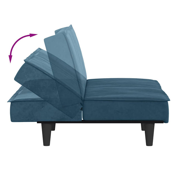 Blaues Samt Schlafsofa