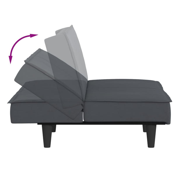 vidaXL Sofa Bed Dark Grey Velvet