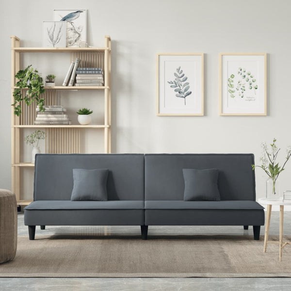 vidaXL Sofa Bed Dark Grey Velvet