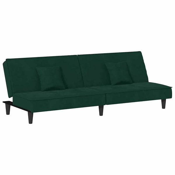 vidaXL Sofa Bed Dark Green Velvet