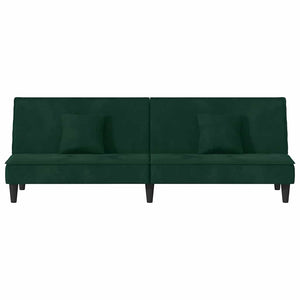vidaXL Sofa Bed Dark Green Velvet