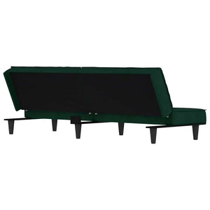 vidaXL Sofa Bed Dark Green Velvet