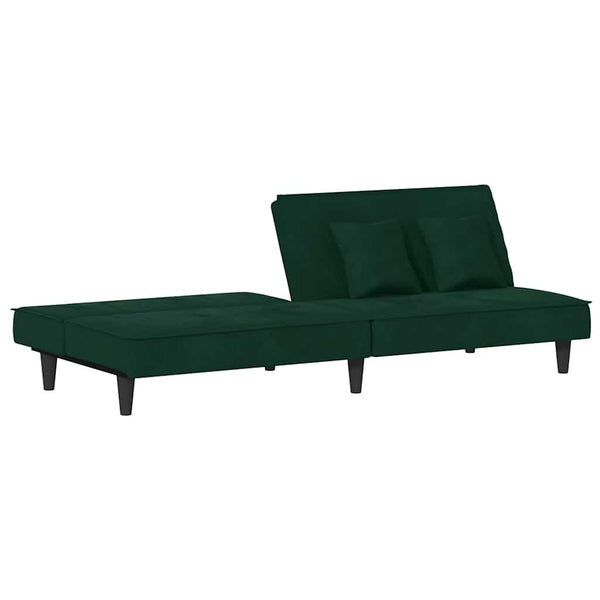 vidaXL Sofa Bed Dark Green Velvet