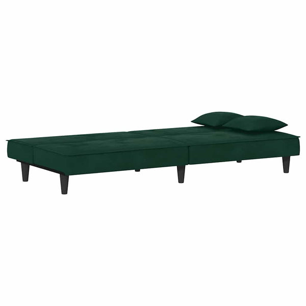 vidaXL Sofa Bed Dark Green Velvet