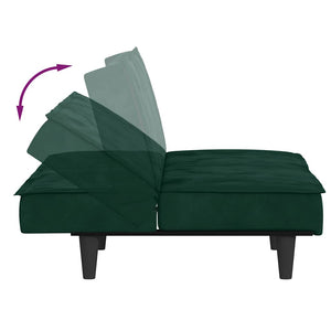 vidaXL Sofa Bed Dark Green Velvet