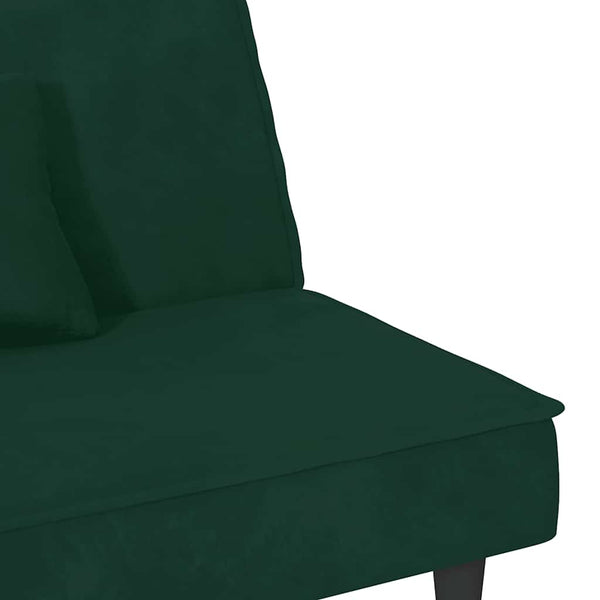 vidaXL Sofa Bed Dark Green Velvet