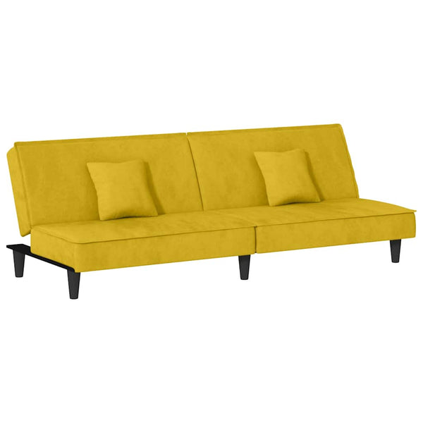 vidaXL Sofa Bed Yellow Velvet
