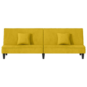 vidaXL Sofa Bed Yellow Velvet