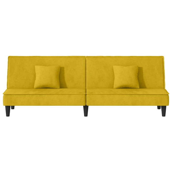 vidaXL Sofa Bed Yellow Velvet