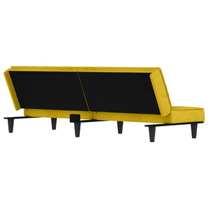 vidaXL Sofa Bed Yellow Velvet