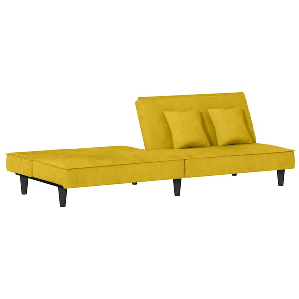 vidaXL Sofa Bed Yellow Velvet