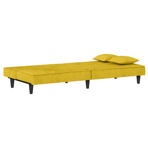 vidaXL Sofa Bed Yellow Velvet
