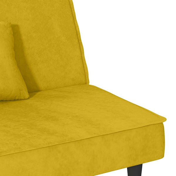 vidaXL Sofa Bed Yellow Velvet
