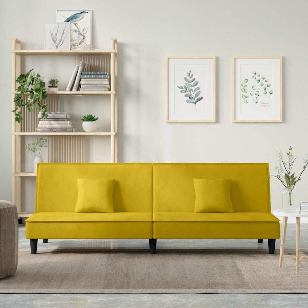 Gelbes Samt Schlafsofa