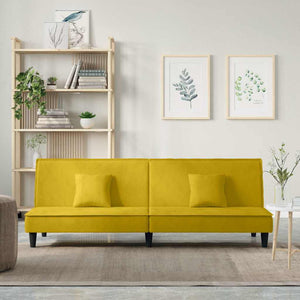 vidaXL Sofa Bed Yellow Velvet
