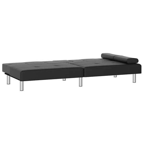 vidaXL Canapé-lit avec porte-gobelets Similicuir Noir