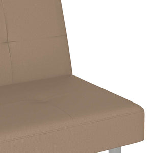 Schlafsofa Cappuccino Kunstleder mit Getränkehaltern