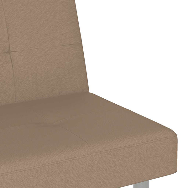 Schlafsofa Cappuccino Kunstleder mit Getränkehaltern