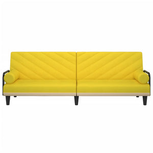 Hellgelbes Schlafsofa mit Armlehnen