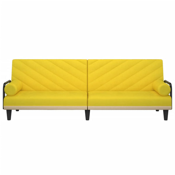 Hellgelbes Schlafsofa mit Armlehnen