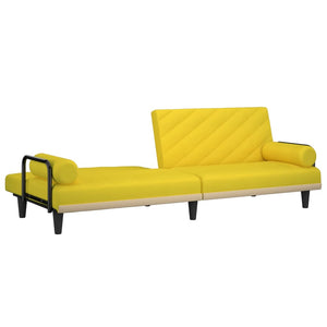 Hellgelbes Schlafsofa mit Armlehnen