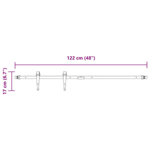 Mini Schiebetürbeschlag Set 122cm