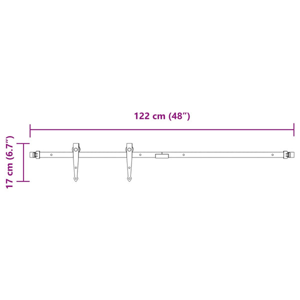 Mini Schiebetürbeschlag Set 122cm