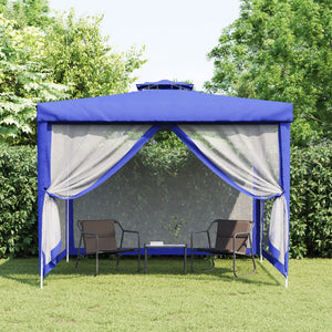 Blauer Pavillon mit Doppeldach 3x3 m