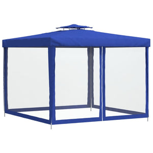 Blauer Pavillon mit Doppeldach 3x3 m