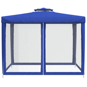 Blauer Pavillon mit Doppeldach 3x3 m
