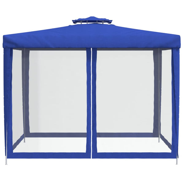 Blauer Pavillon mit Doppeldach 3x3 m