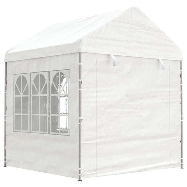 Pavillon Weiß 2,28x2,23 m mit Dach