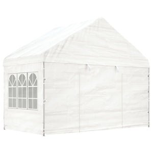 vidaXL Pavillon avec toit Blanc 4,08x2,23x3,22 m Polyéthylène