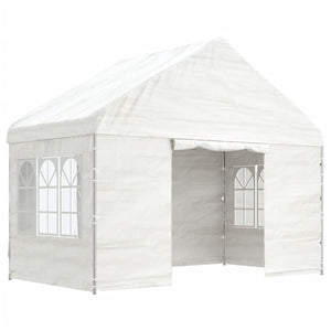 vidaXL Pavillon avec toit Blanc 4,08x2,23x3,22 m Polyéthylène
