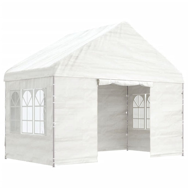 vidaXL Pavillon avec toit Blanc 4,08x2,23x3,22 m Polyéthylène