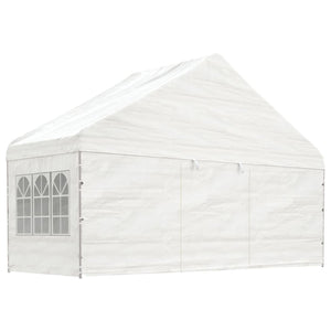 vidaXL Pavillon avec toit Blanc 5,88x2,23x3,75 m Polyéthylène