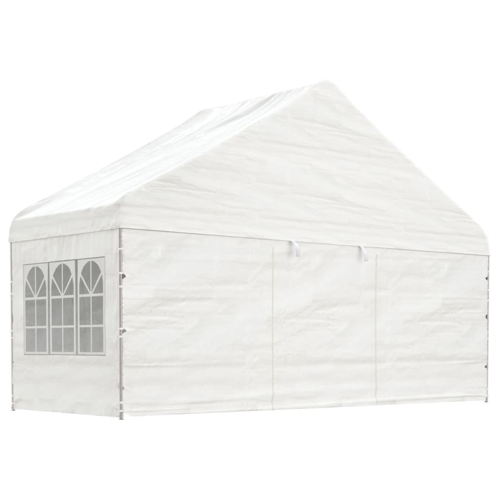 vidaXL Pavillon avec toit Blanc 5,88x2,23x3,75 m Polyéthylène