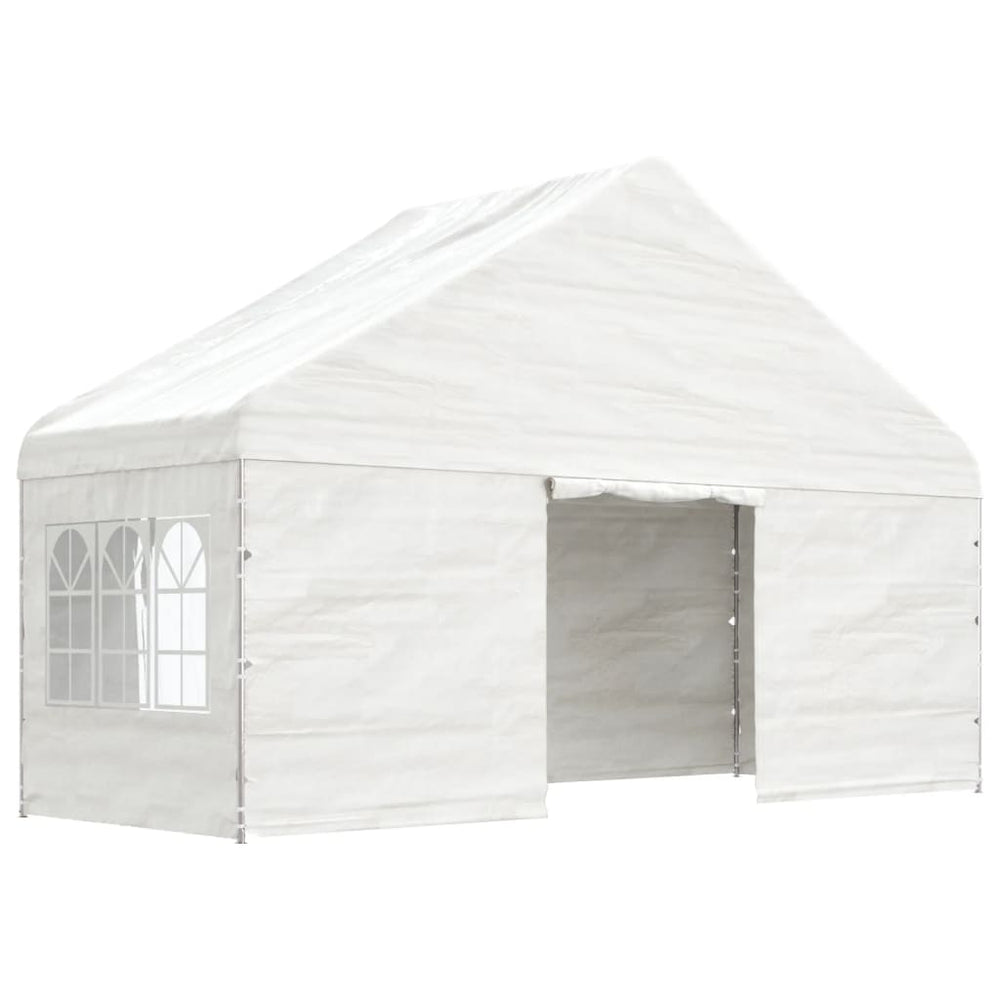 Pavillon Weiß mit Dach 5,88x2,23x3,75 m