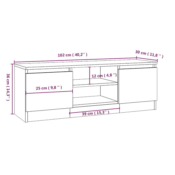TV-Schrank Betongrau 102 cm
