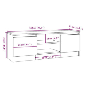 TV-Schrank Braun Eichen-Optik 102 cm