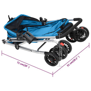 Hundewagen Faltbar Blau 76x50x100 cm Oxford-Gewebe