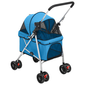 Hundewagen Faltbar Blau 76x50x100 cm Oxford-Gewebe