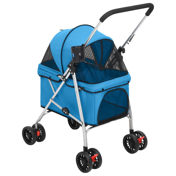 Hundewagen Faltbar Blau 76x50x100 cm Oxford-Gewebe
