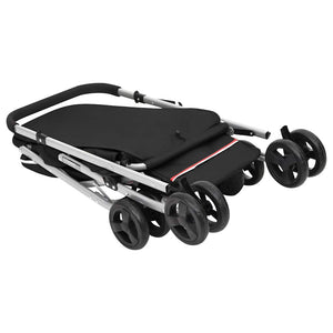 Hundewagen Faltbar Schwarz 100x49x96 cm Leinenstoff
