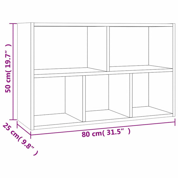 Bücherregal Räuchereiche 50x80 cm
